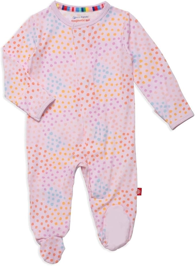 Magnetic Me Girls Modal Magnetic Baby Footie Pajamas | Silky Soft Modal Fabric by magneticme