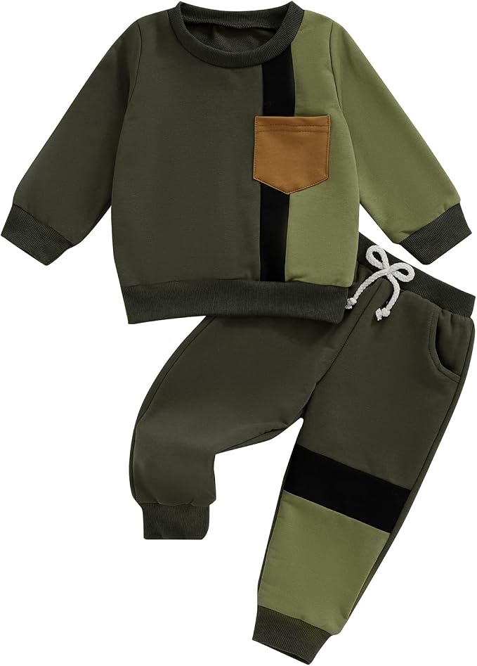 Toddler Baby Boy Fall Outfits Long Sleeve Crew Neck Pullover Sweatshirt + by Lucikamy