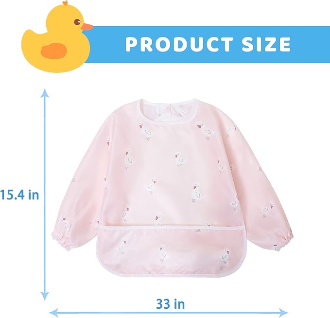 Little Dimsum Baby Bib with Pocket Waterproof Toddler Bibs Infant Feeding Bibs - Image 5