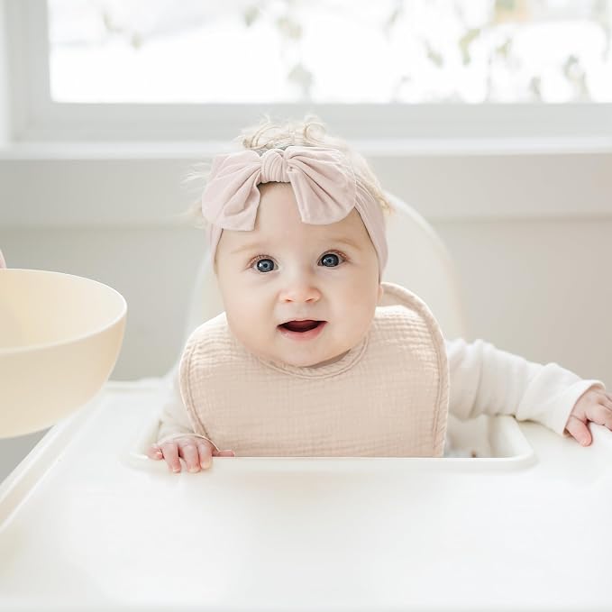 Konssy Muslin Baby Bibs 8 Pack Baby Bandana Drool Bibs Cotton - Image 5