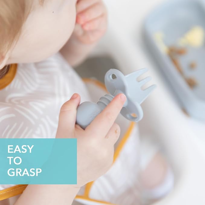 Bumkins Baby Utensils Set, Chewtensils Silicone Spoons - Image 4