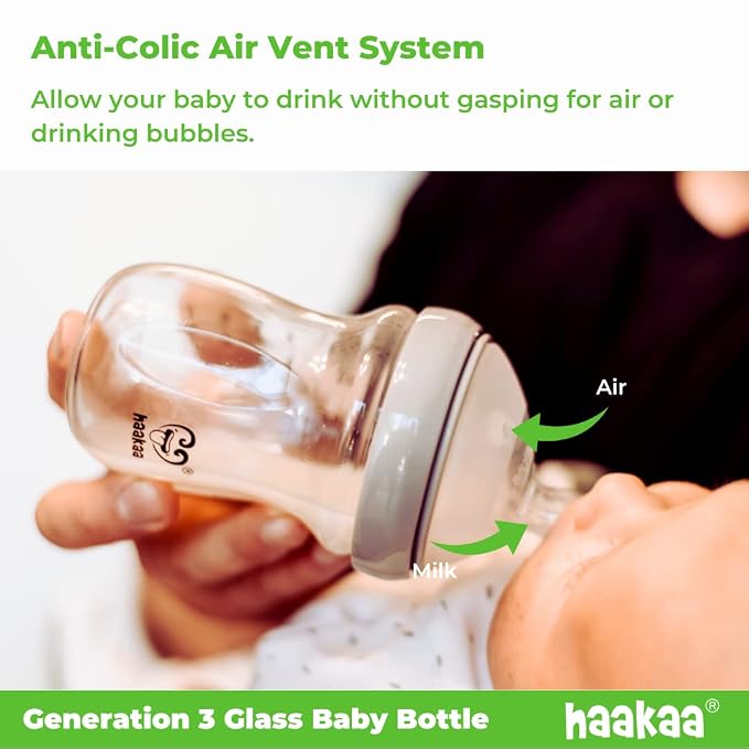 Haakaa Generation 3 Glass Baby Bottle 6 oz/160 ml, 1 PK - Image 4
