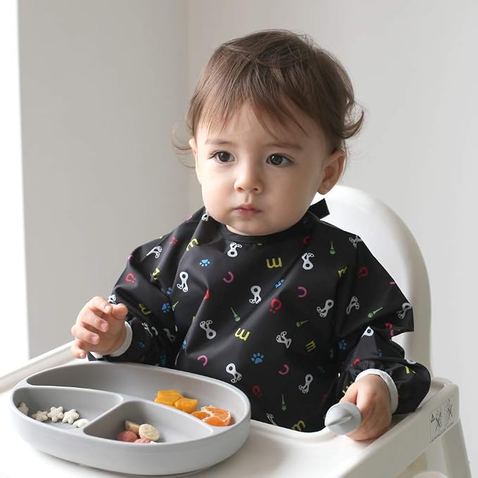 Long Sleeve Waterproof Bib for Toddlers – Feeding Smock for Baby Mealtime - Image 5