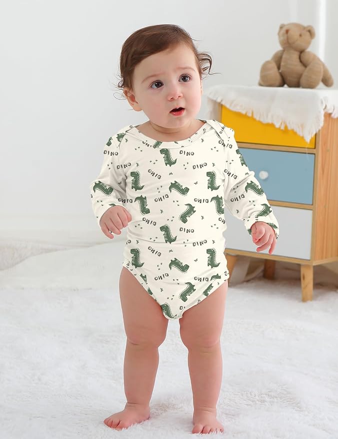 Jimonda Bamboo Baby Bodysuit Long Sleeve Infant Romper Soft Boy Girl Unisex - Image 3