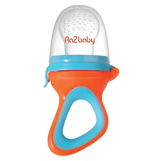 RaZbaby Baby Solids/Frozen Fruit Feeder Pacifier, Infant Teether Toy 6M+ by RaZbaby
