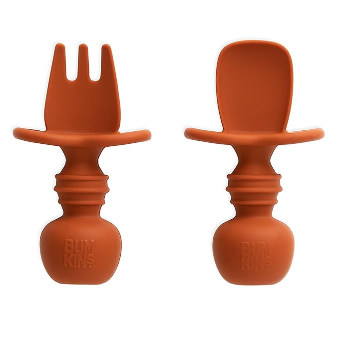 Bumkins Baby Utensils Set, Chewtensils Silicone Spoons by Bumkins