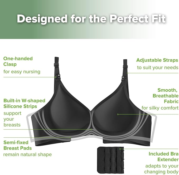 haakaa Nursing Bras for Breastfeeding, Ultra Comfort Jelly Strip“ Supportive - Image 4