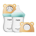 Natural Glass Baby Bottle for Breastfeeding Babies, 5.4oz Anti-Colic Baby Bottle by yanyoyo
