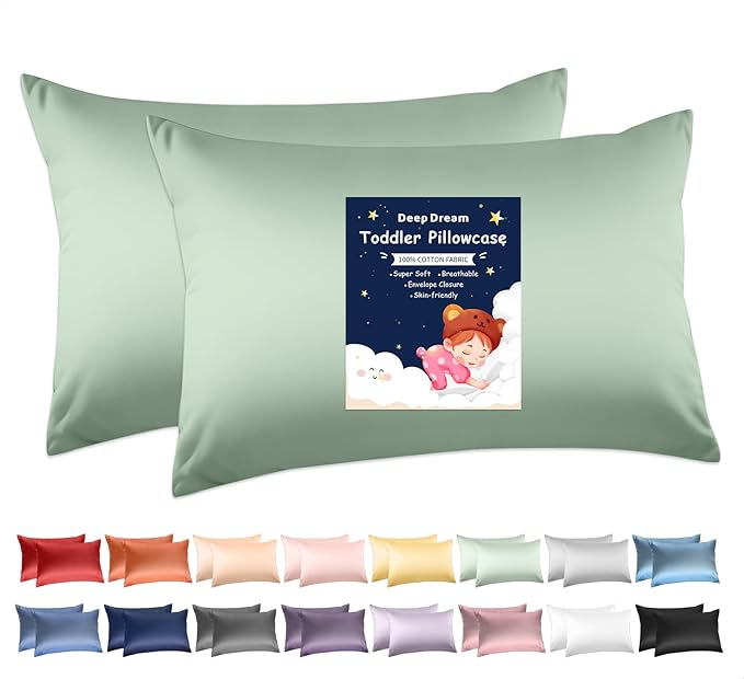 Deep Dream Toddler Pillowcases for 13x18 Pillow 2 Pack, 100% Cotton Travel by DeepDream