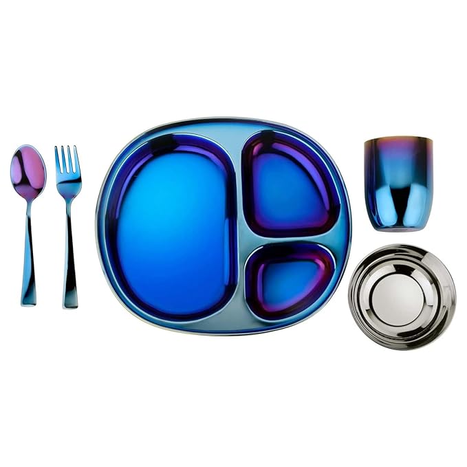 Ahimsa Stainless Steel Kids Dinnerware Set by Ahimsa