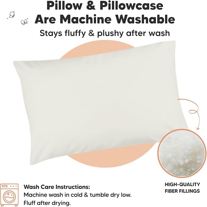 KeaBabies Toddler Pillow with Pillowcase, Jumbo 14X20 - Image 4