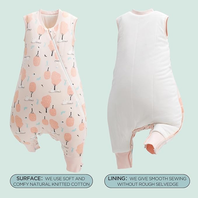 Duomiaomiao 2.5 TOG Toddler Sleep Sack 6-12 Months 100% Cotton Winter Side Open - Image 5