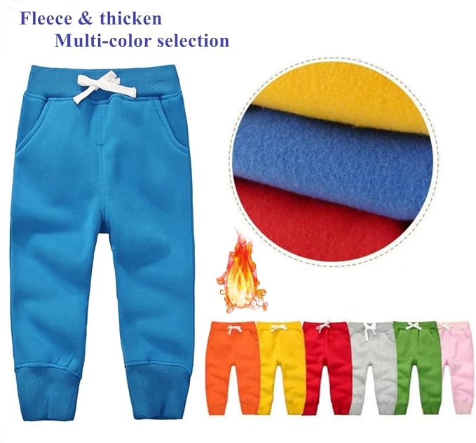 CuteOn Unisex Toddler Jogger Pants Kids Cotton Elastic Waist Winter Baby - Image 3