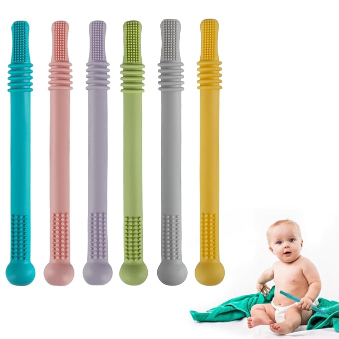 Fu Store Hollow Teether Tube Chew Straw Sensory Toy by FuStore