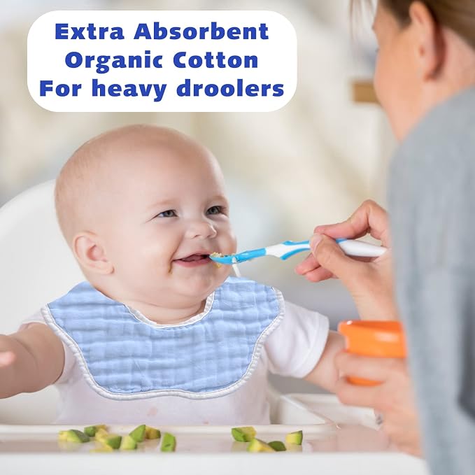 Muslin Baby Bibs for Drooling and Teething Newborn Drool Bibs for Baby Girl Boy - Image 4
