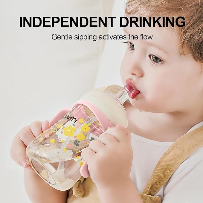 No Spill Sippy Cups, Weighted Straw Toddler Water Bottle - Image 5