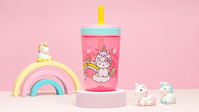 Zak Designs 15oz Hello Kitty Kelso Tumbler Set, Leak-Proof Screw-On Lid - Image 9