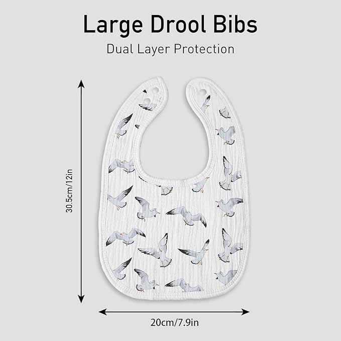 Muslin Baby Drool Bibs for Unisex Boys Girls, 6 Pack Soft Cotton Baby Bib for - Image 7