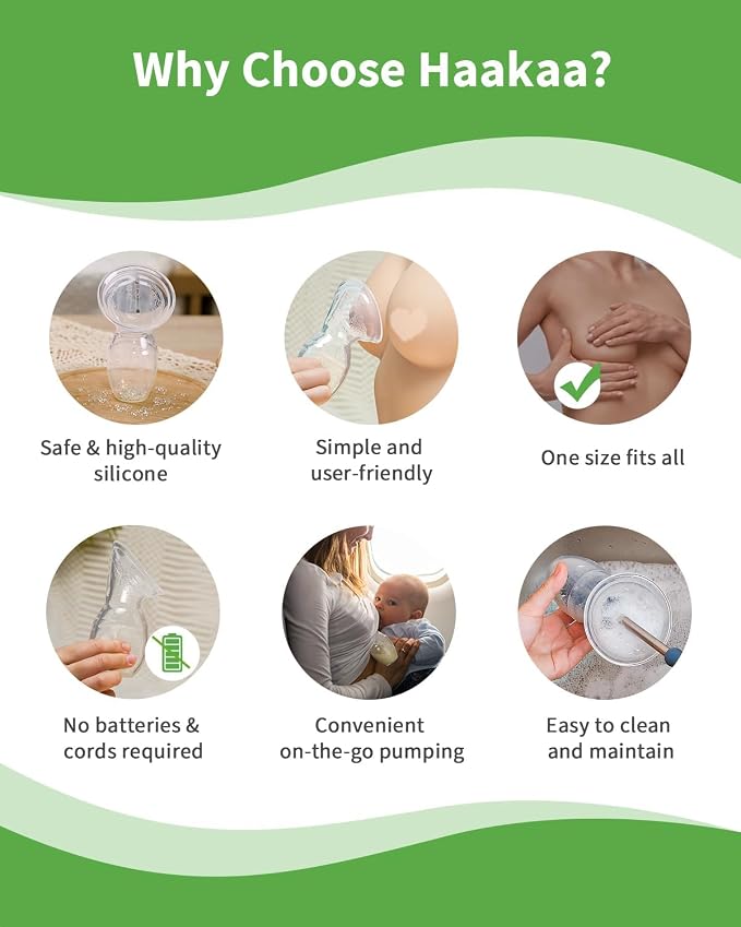 Haakaa Silicone Breastfeeding Manual Breast Pump Milk Pump 100% Food Grade - Image 7
