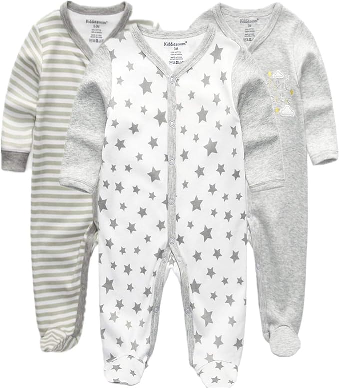 Kiddiezoom Baby and Toddler Boys'Snug Fit Footed One-Piece Romper Jumpsuit by Kiddiezoom