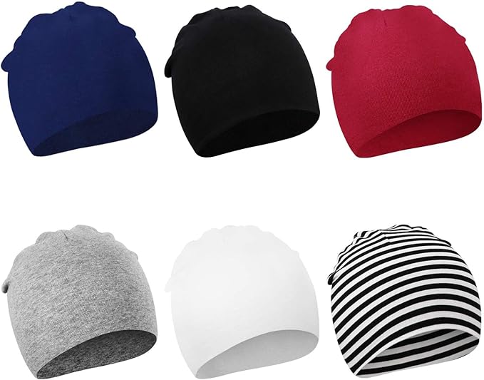 DRESHOW BQUBO 6 Pack Baby Hats for Boys Girls Unisex Baby Hat Soft Knit Cap by DRESHOW