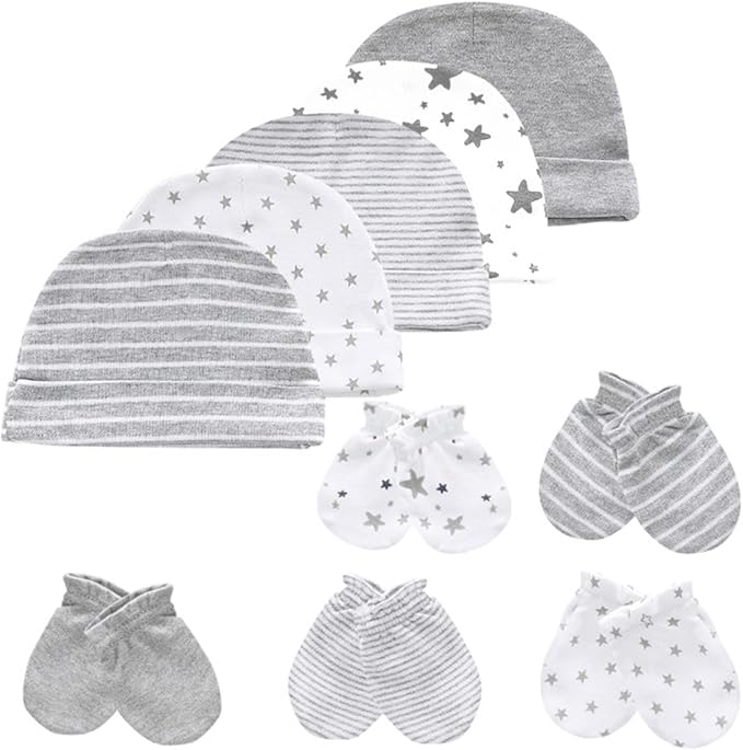 Baby Hat and Mittens Set Newborn Baby Hats Caps by MAMIMAKA