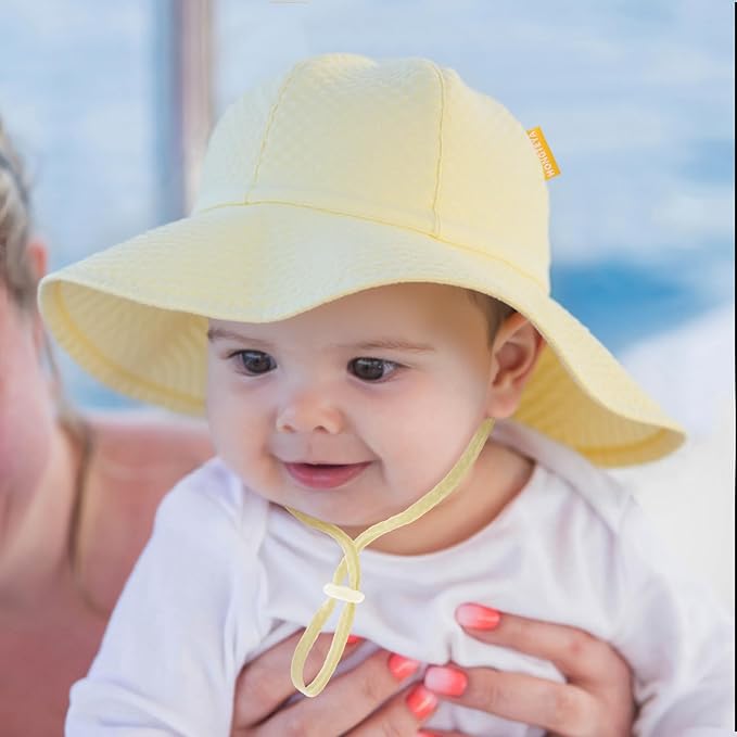 HONGTEYA Baby Sun Hat Toddler Girl Beach Hat Adjustable Outdoor Summer Hat UPF - Image 6