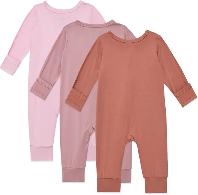 Aablexema Baby Footless Pajamas Rayon 3pcs Unisex Infant Zipper Romper - Image 3