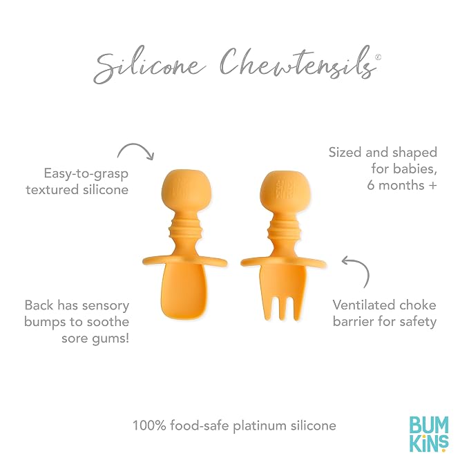 Bumkins Baby Utensils Set, Chewtensils Silicone Spoons - Image 5