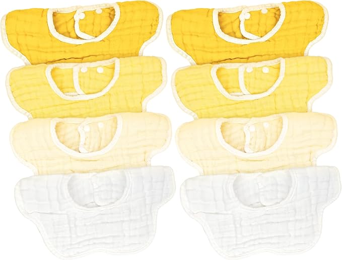 Baby Bibs Muslin Bibs 8 Pack for Drooling and Teething for Unisex Girls Boys by DOSMINE