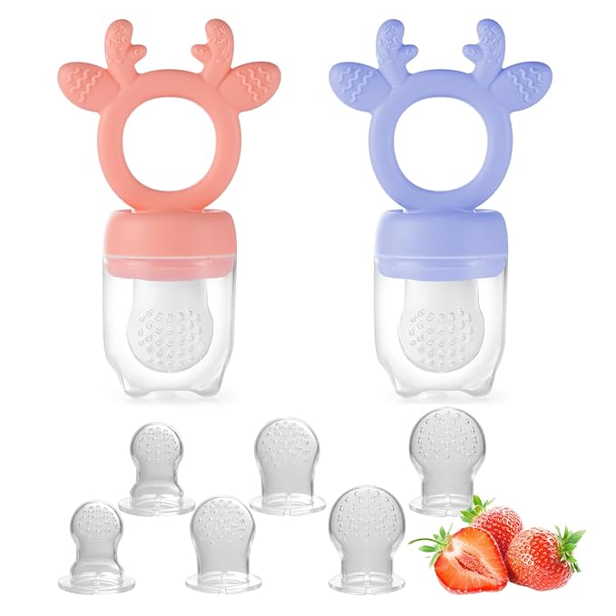Baby Fruit Feeder, Teething Toys, Silicone teethers by Powerwan