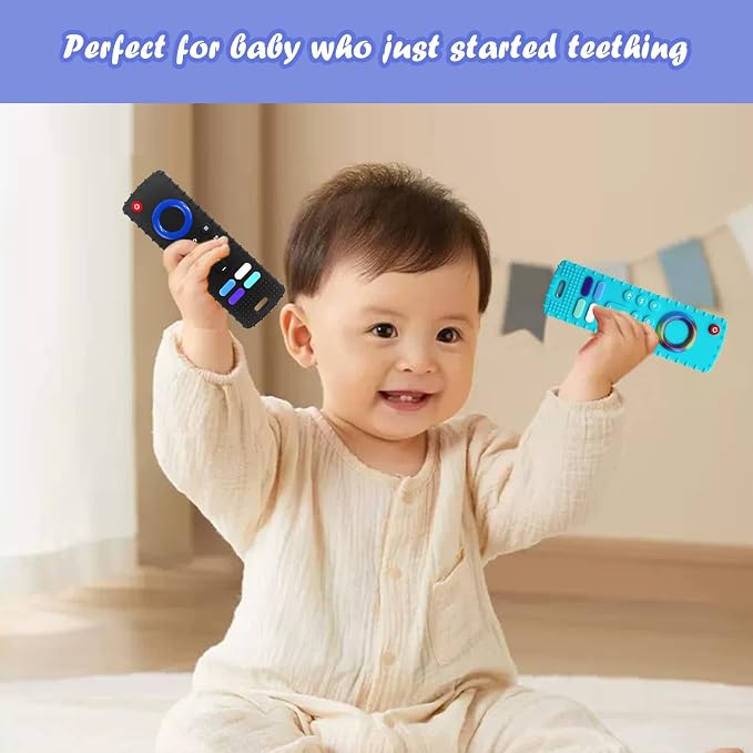 2-Pack Baby Teething Toys-TV Remote Control Shape Silicone Infants Teething Toys - Image 6