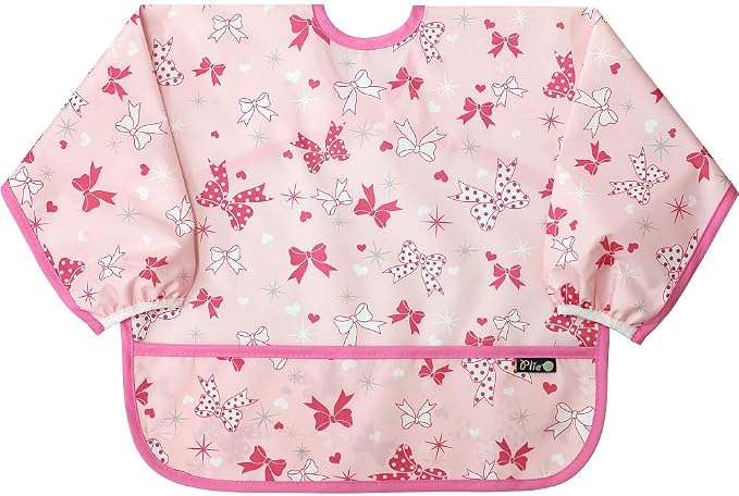 Long Sleeve Waterproof Bib for Toddlers – Feeding Smock for Baby Mealtime by Plie