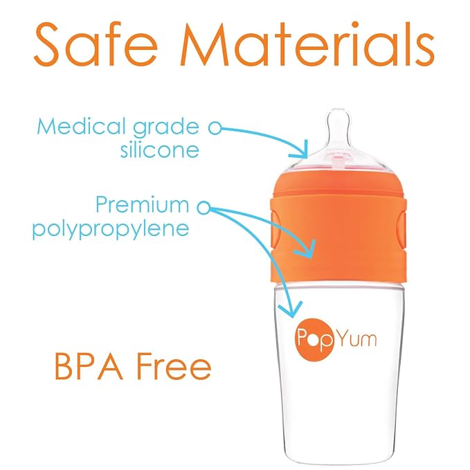 PopYum 9 oz Orange Anti-Colic Formula Making/Mixing/Dispenser Baby Bottle - Image 9