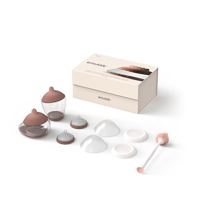 Emulait Baby Bottle Starter Kit Includes 2 Bottles 2 Nipples 2 Caps 2 Lids 2 by Emulait