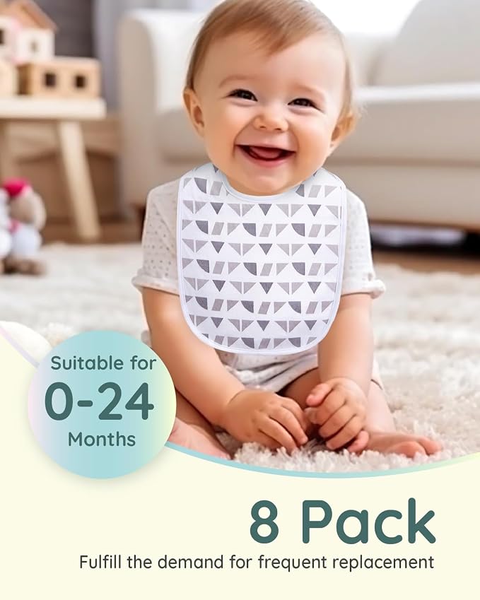 Lilian&Gema Baby Bibs 8 Pack Baby Drool Bibs - Image 2