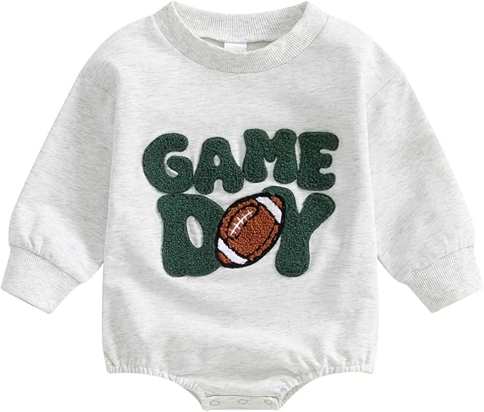 VISGOGO Newborn Infant Baby Boy Girls Oversized Romper Little Dude Sweater by VISGOGO