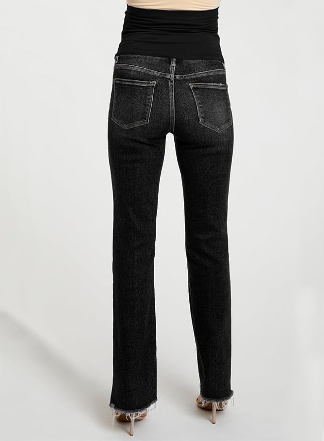 BLENCOT Maternity Jeans for Women Over Belly Pregnancy Pants Comfy Pregnant - Image 6