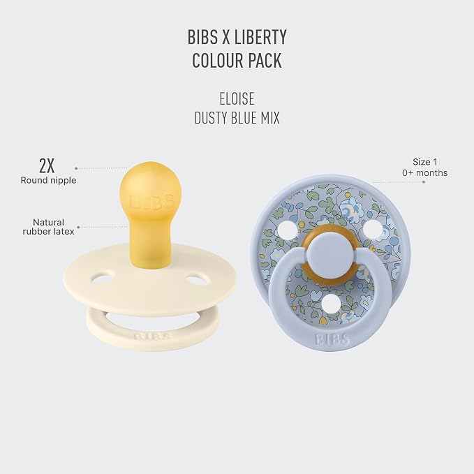BIBS Colour Liberty Soother 2-Pack, BPA Free Dummy Pacifier, Round Nipple. - Image 2