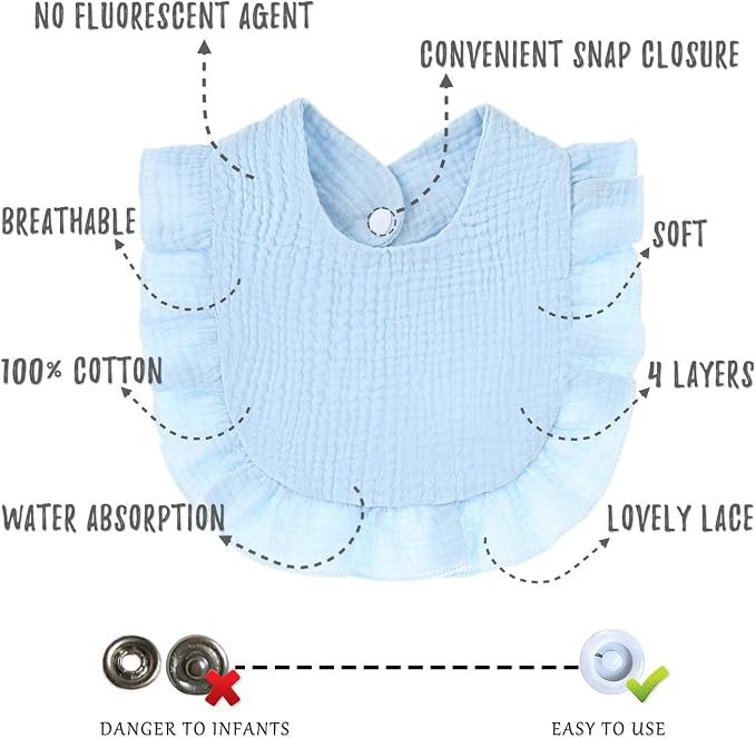 Baby Bibs Muslin Drool Teething Drooling Bibs - Image 4