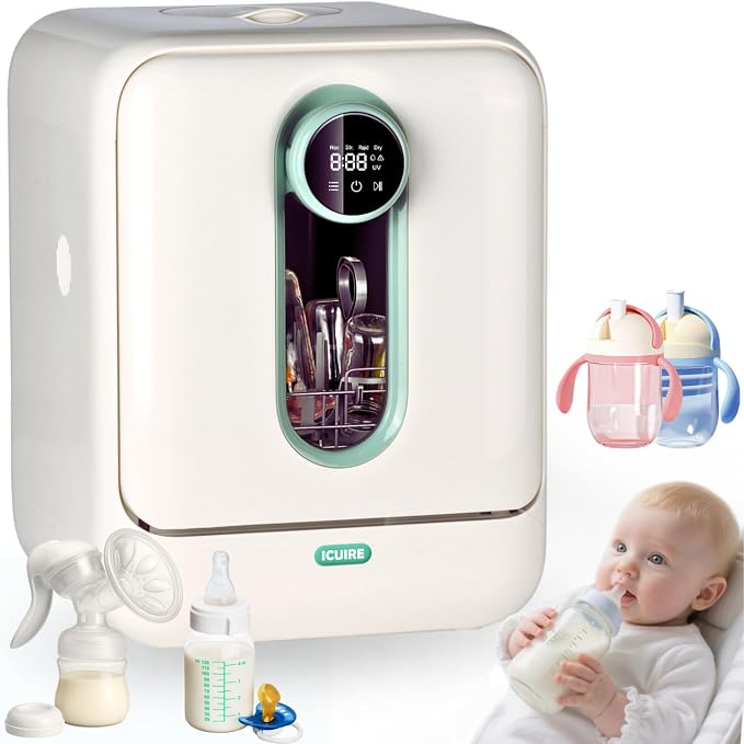 ICUIRE Baby Bottle Washer and Sterilizer and Dryer, 131-167°F High Temperature by ICUIRE