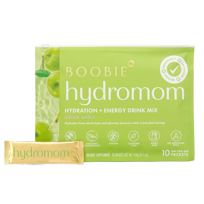 Boobie Hydromom Superfood Electrolyte Drink Mix, & Beyond, 10 Packets by Boobie