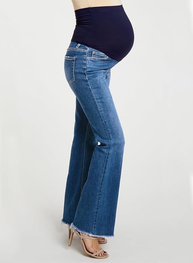 BLENCOT Maternity Jeans for Women Over Belly Pregnancy Pants Comfy Pregnant - Image 5