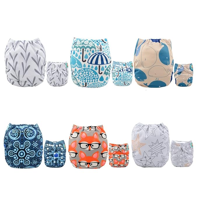 ALVABABY 6 Pack Cloth Diaper by ALVABABY