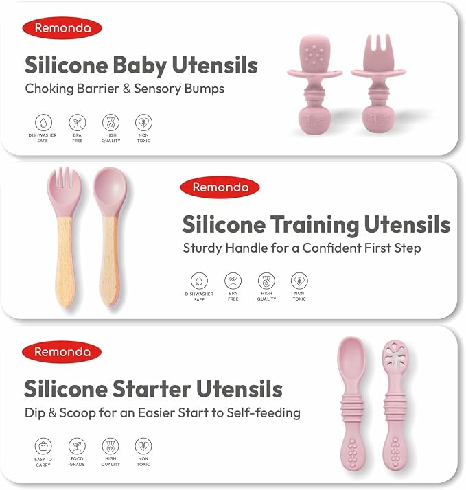 Remonda 23-Piece BPA-Free Silicone Baby Feeding Set | Extra Large Suction Plates - Image 6