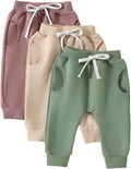 Sejardin Toddler Baby Boy Girl Pants 3 Pack Solid Color Elastic Waist Jogger by Sejardin