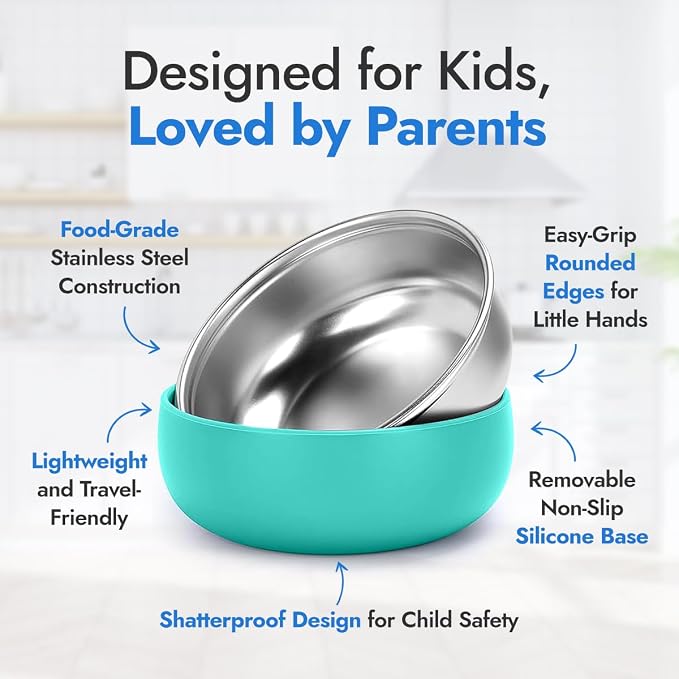 4 Pack Stainless Steel Bowls for Kids - Image 4