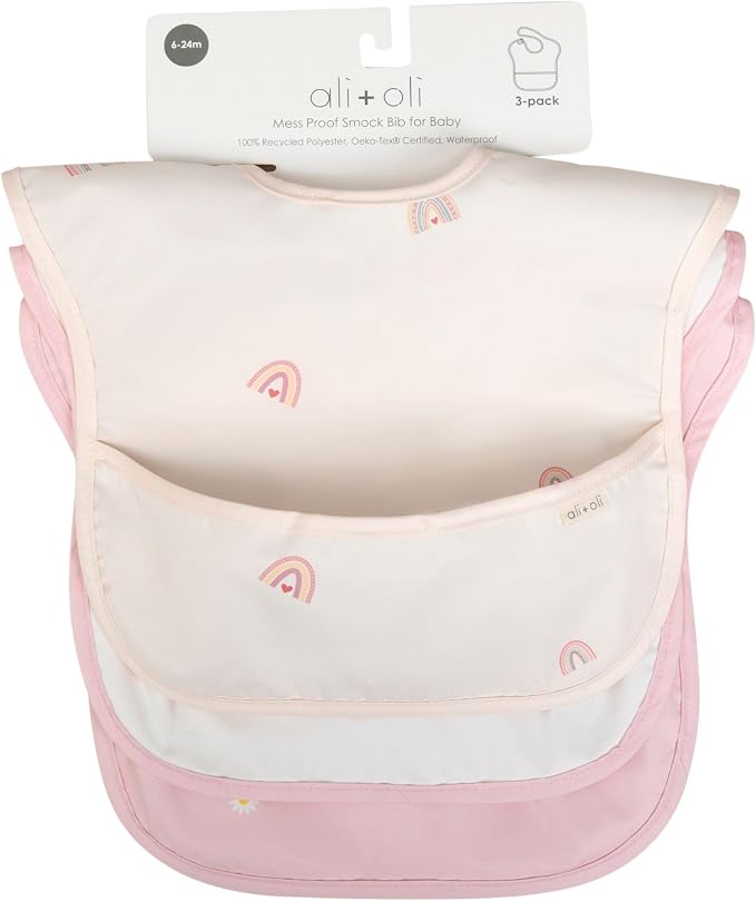 Ali+Oli Smock Bibs for Babies, BPA-Free Oeko-Tex Certified, Waterproof Baby - Image 7