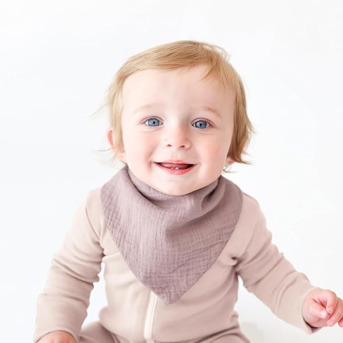 Konssy Muslin Baby Bibs 10 Pack Baby Bandana Drool Bibs 100% Cotton - Image 5