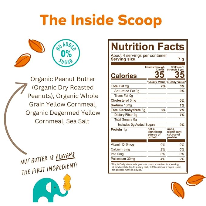 Puffworks Baby Organic Peanut Butter Puffs, Plant Protein, USDA Organic - Image 2